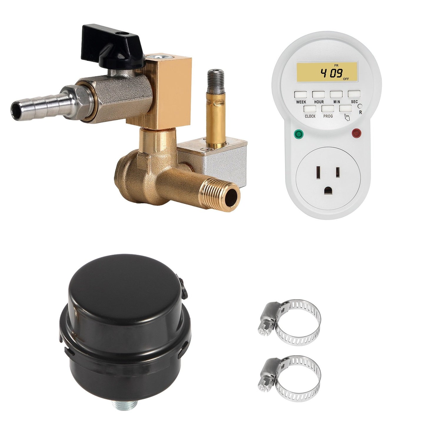 550W Pond Aerator Kit 3/4 HP 5.2 CFM for 3 Acre Water Oxygenation with Timer