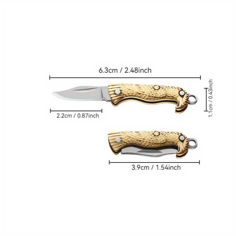 Mini Yellow Dragon Pattern Kitchen Knife