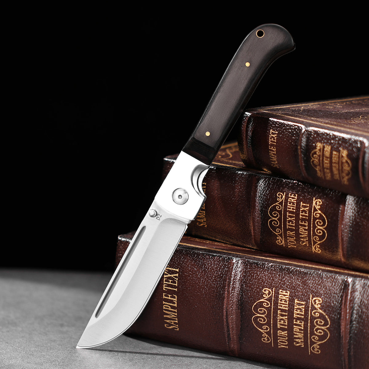 Outdoor Folding Knife - Stainless Steel Blade with Wooden or Ebony Handle