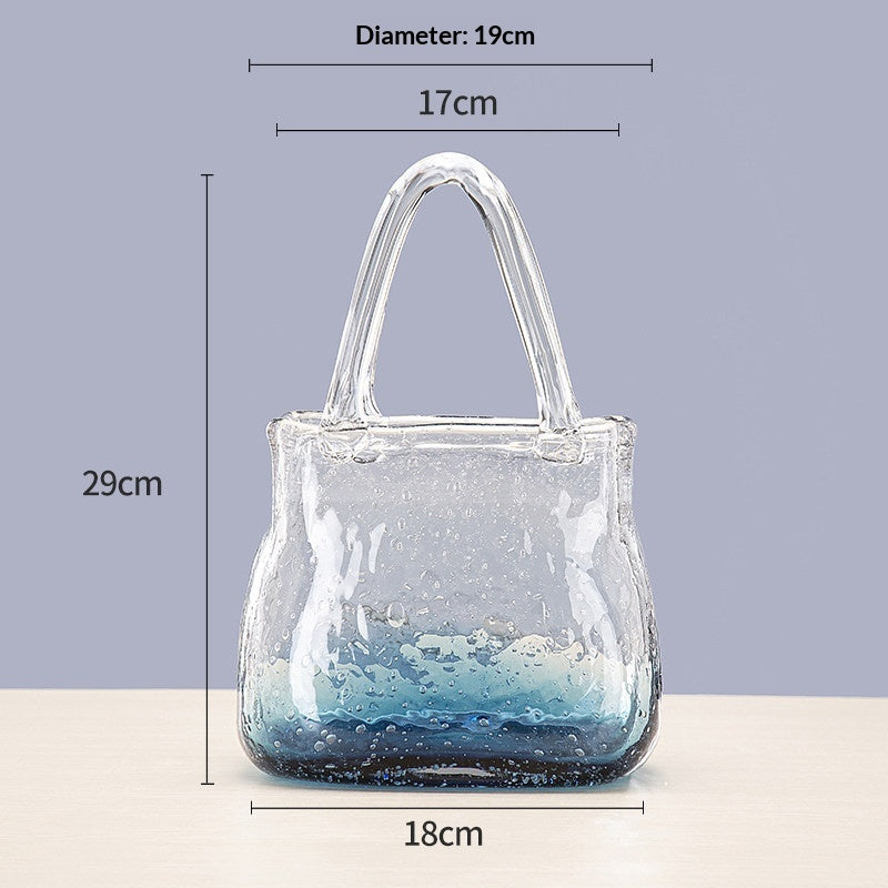 Small Hydroponic Flower Vase in Clear Glass Container for Living Room