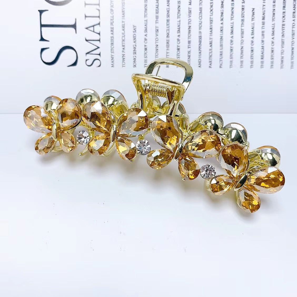 Alloy Crystal Butterfly Hair Clip Headband