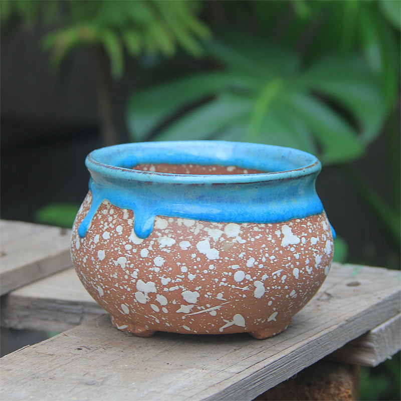 Breathable Ceramic Flower Pot for Home & Garden - Durable, Decorative Planter