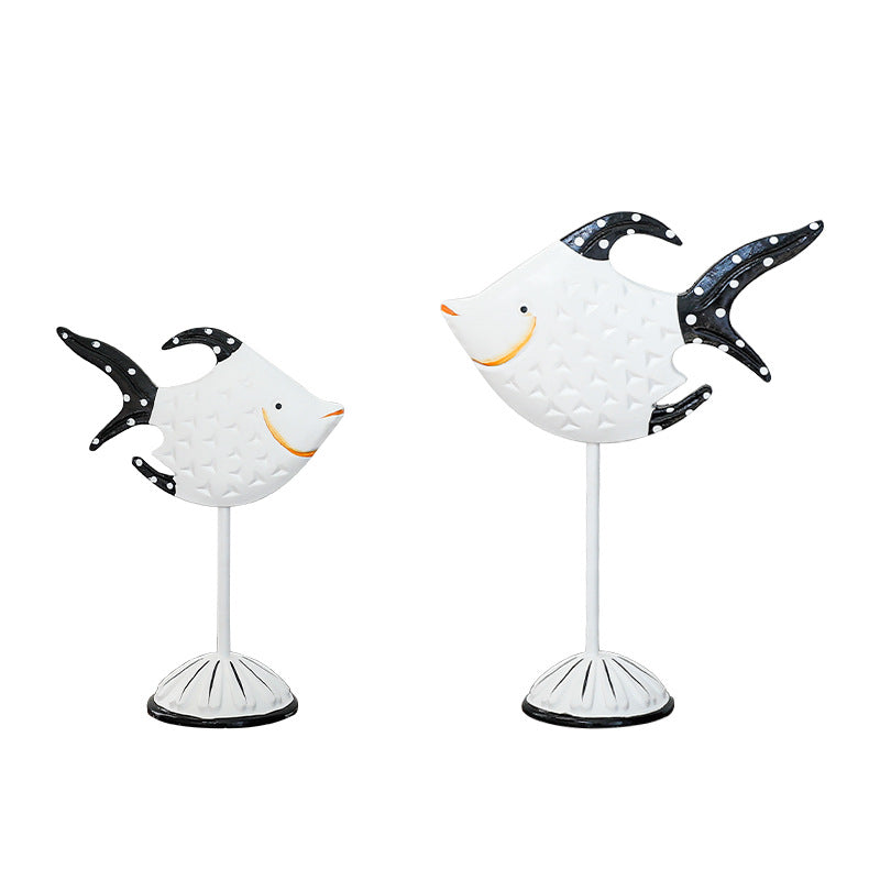 Wooden Fish Ornaments - Mediterranean Style Home Decor, Pine Fish Decoration