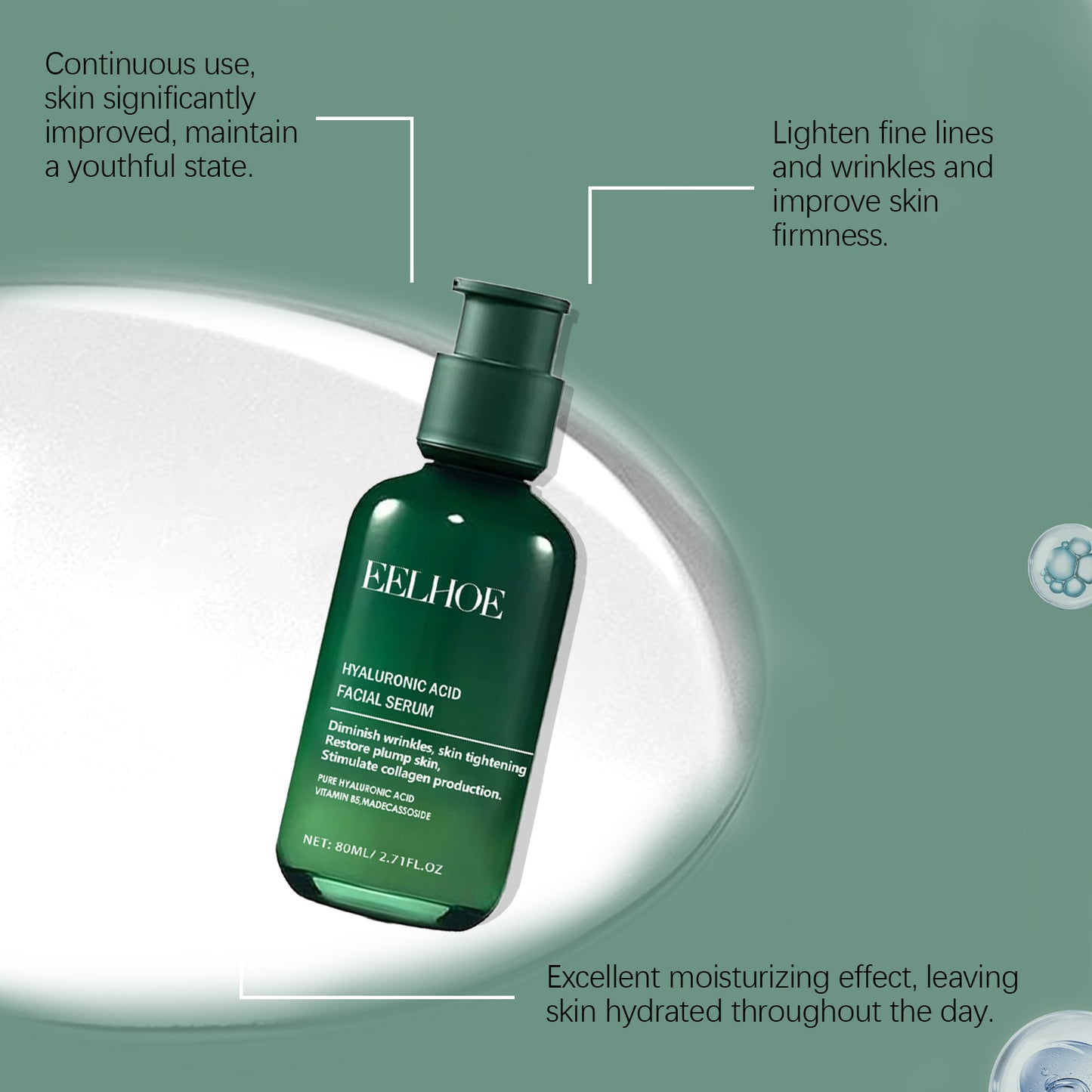 Hydrating Facial Serum with Hyaluronic Acid & Collagen - 80ml