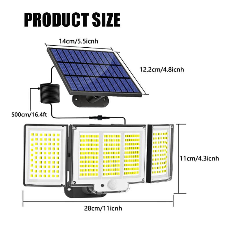 Outdoor Solar Motion Lights 348 LED Waterproof Security Floodlights with Remote