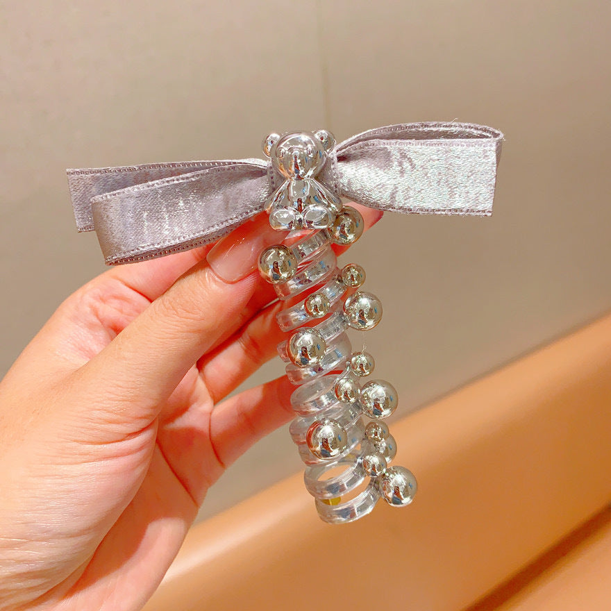 Durable Bow Hair Band with Silver Line & Heart Variations - Hair Accessories