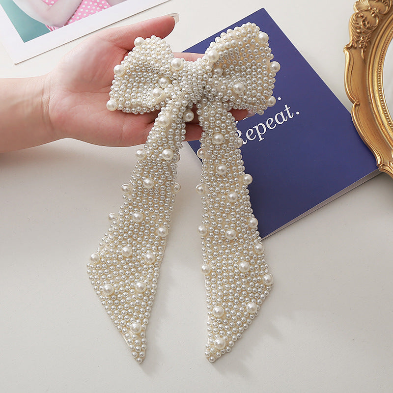 Pearl Bow Barrettes for Women - Korean Style Hair Clip