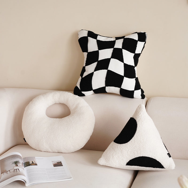 Checkerboard Pillow Set - Multiple Shapes & Styles for Living Room Decor