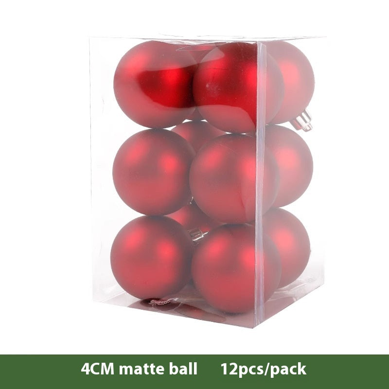 Christmas Decoration Red Ball Set - Electroplated Plastic Ornaments for Tree Atmosphere