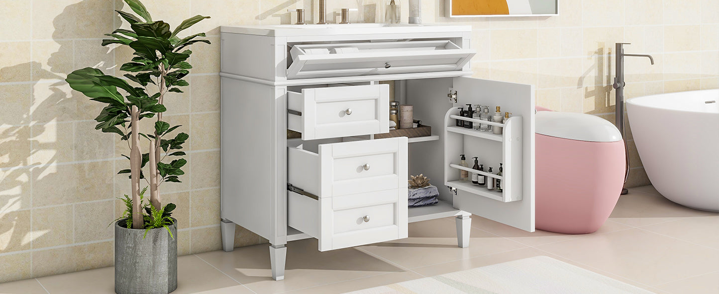 36'' Modern Bathroom Vanity with Ceramic Sink and Storage Cabinet