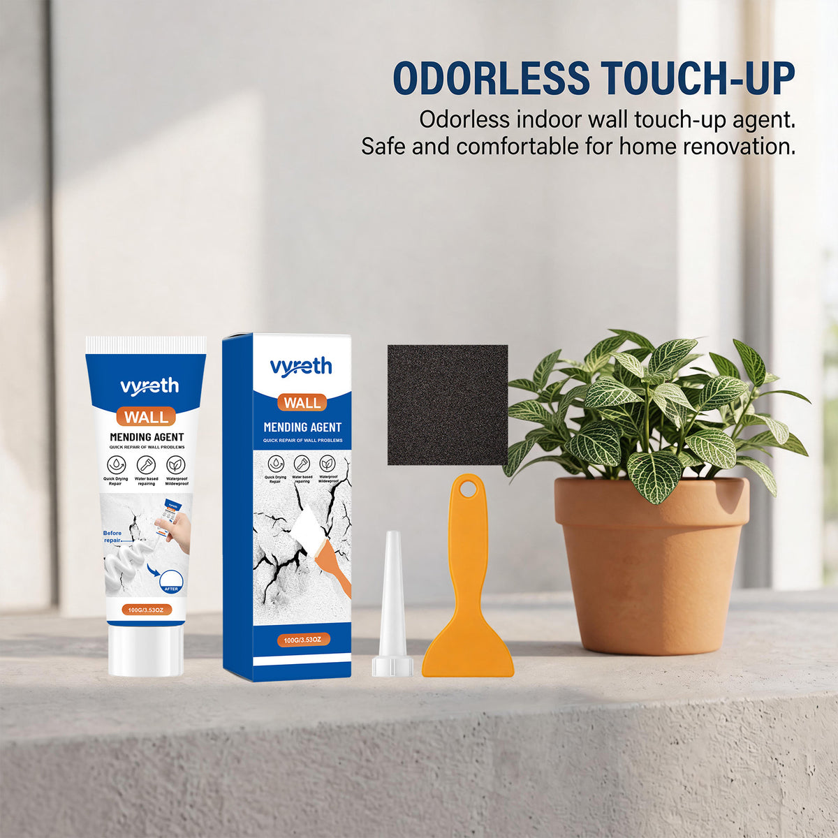 Wall Repair Paste - 100G Home Wall Fixing Compound with Scraper & Sandpaper