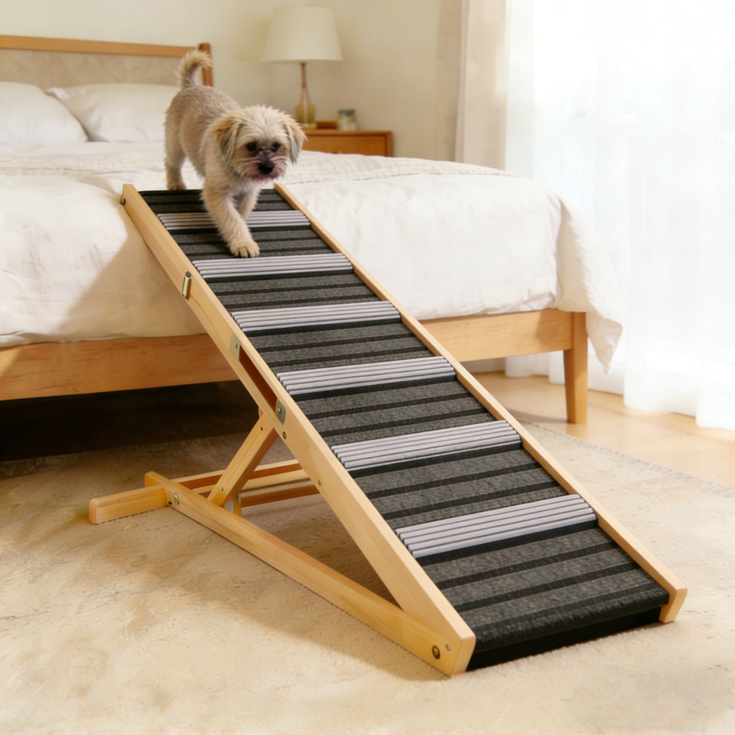 Adjustable Dog Ramp for Couch and Sofa - Non-Slip Pet Steps with Stable Support