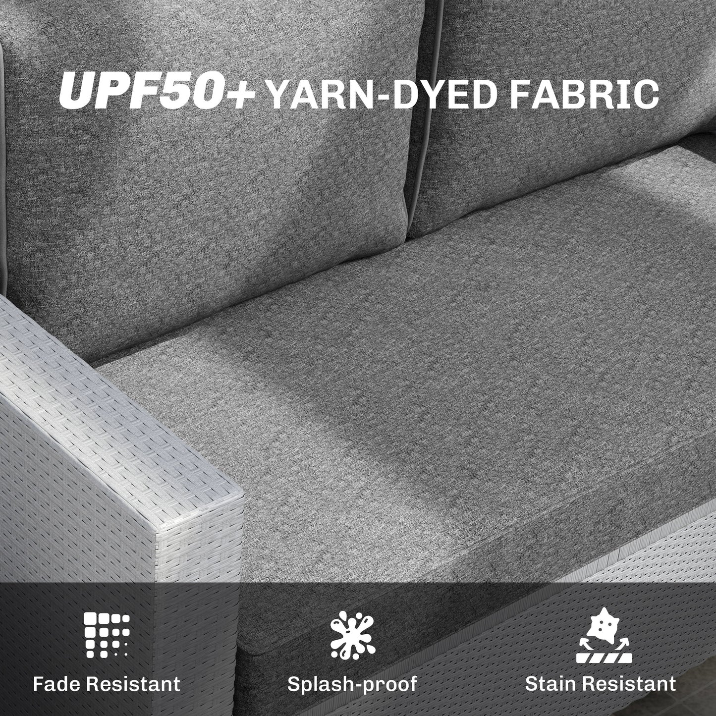 Thick Outdoor Loveseat Cushion Set - Gray, 46x26x5 In