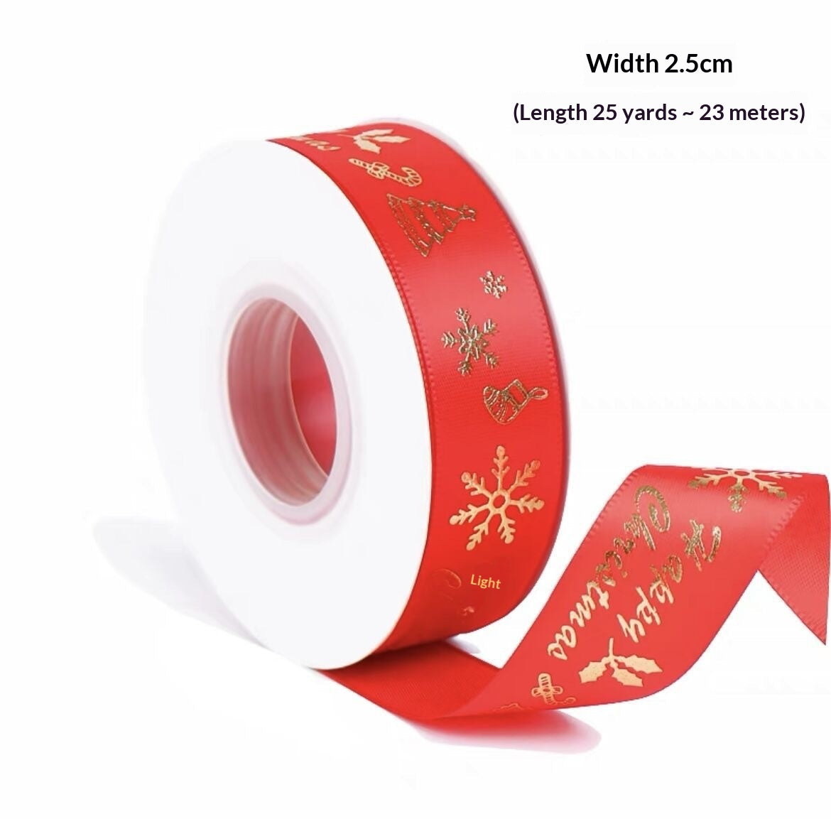Christmas Ribbon for Gift Wrapping and Cake Decoration - 25 Yards
