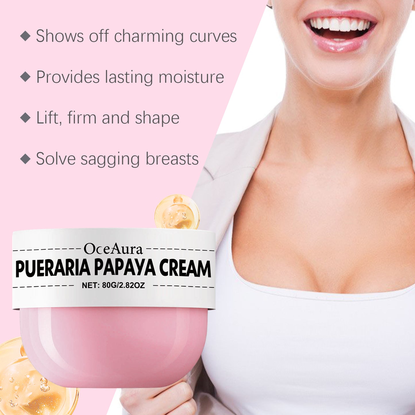 Pueraria Papaya Chest Firming Cream - Moisturizing Body Massage Lotion