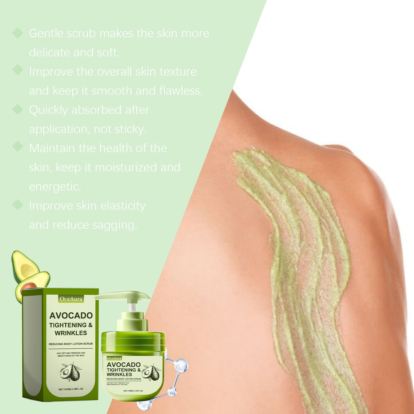 Avocado Exfoliating Body Scrub & Lotion with Shea Butter - 100ml