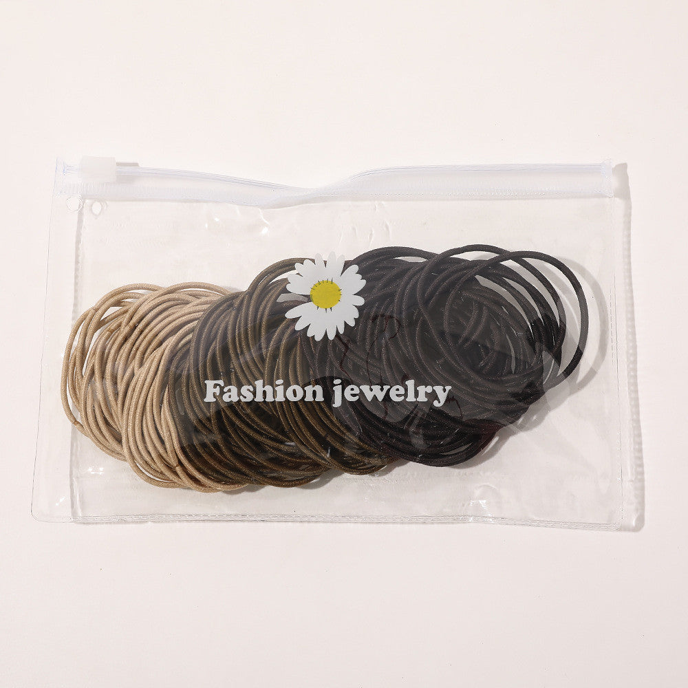 Women Elastic Leather Hairband with Bag or Barrel Style - Hair Rope Accessory