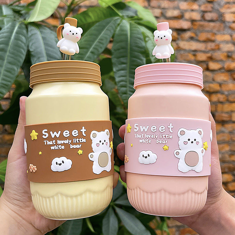 Ceramic Mug with Cover - Cute & Creative Household Drinkware, 480ML