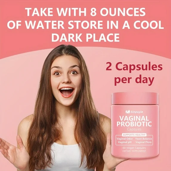 Feminine Vaginal Probiotic - pH Balance & Odor Control - 60 Vegan Capsules