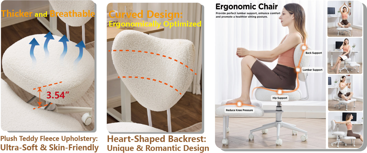 Ergonomic Meditation Chair with Lumbar Support - Beige