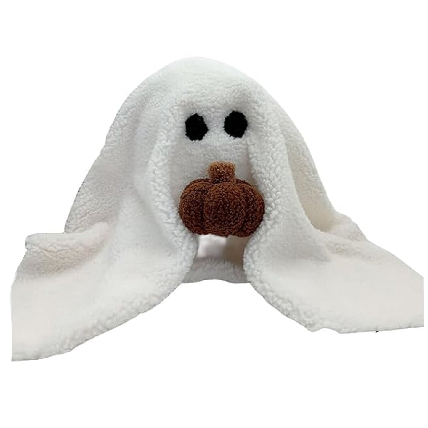 Ghost with Pumpkin Plush Throw Pillow - Cute Halloween Decor