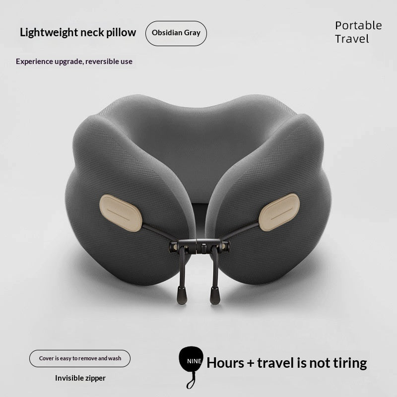 Memory Foam U-Shaped Neck Pillow with Portable Storage Bag for Travel