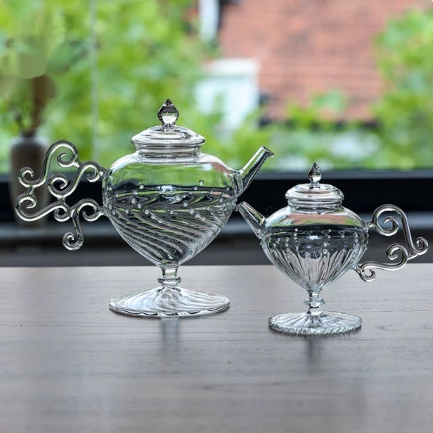 Heat-Resistant Borosilicate Glass Tea Set with High-Footed Teapot - 158ML
