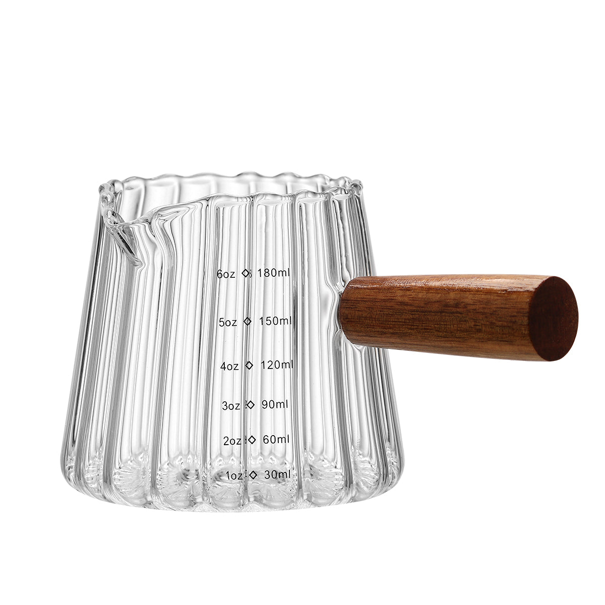 180ml Mini Glass Coffee Cup with Wooden Handle