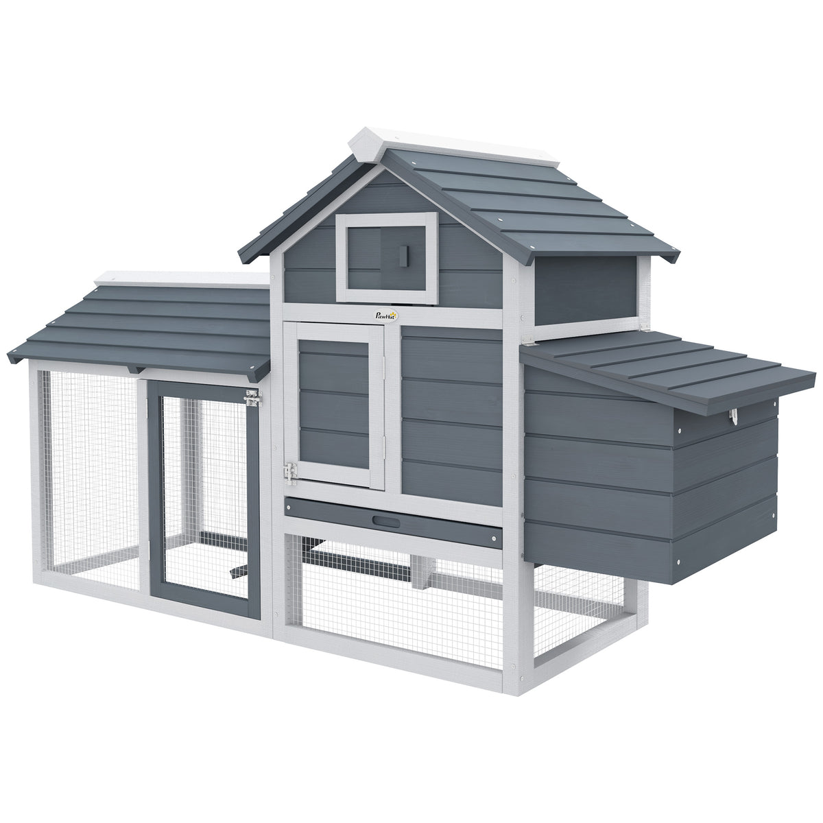 59-Inch Wooden Chicken Coop Poultry House with Nesting Box & Removable Tray