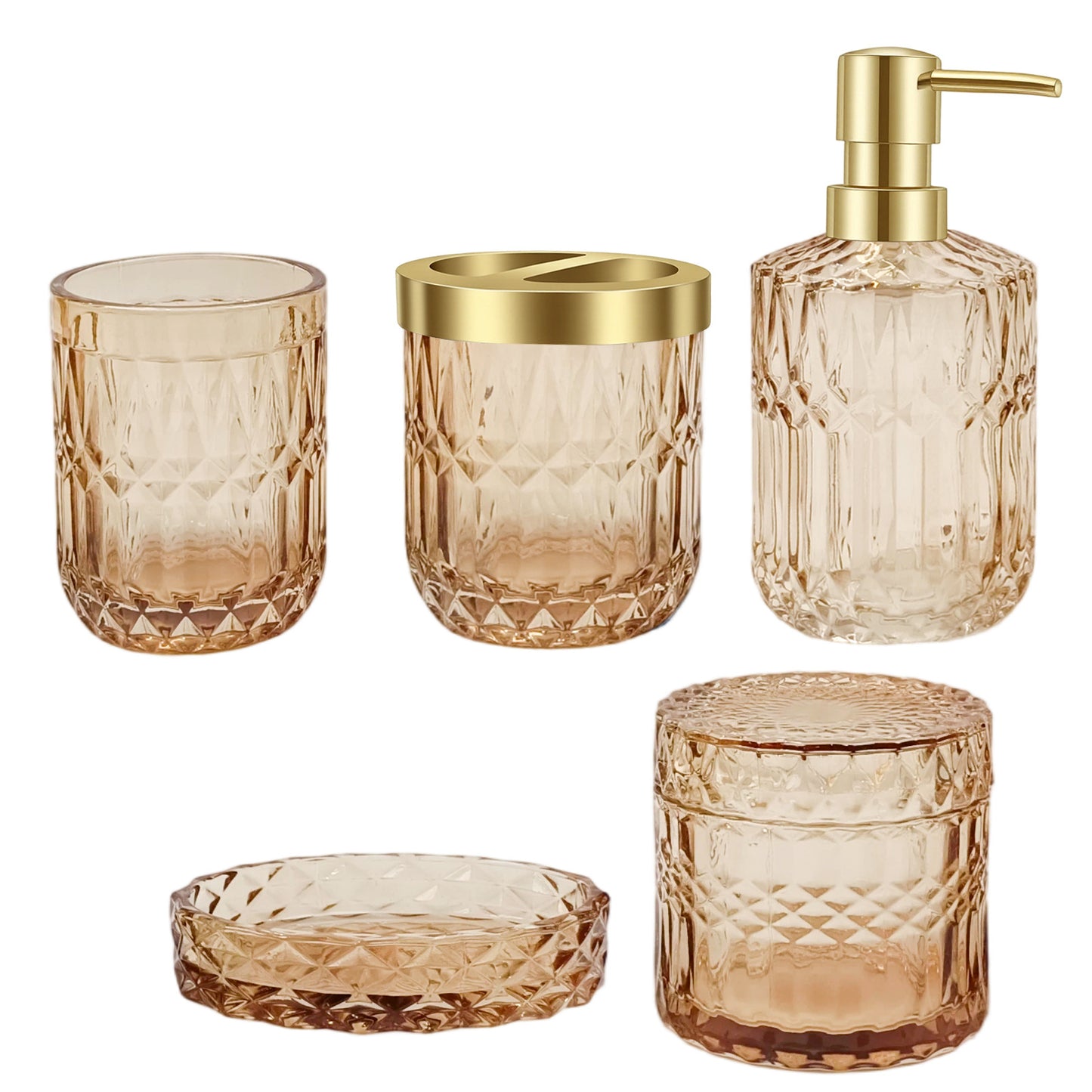 Luxury Glass Dispenser Set for Bathroom Lotion & Hand Soap