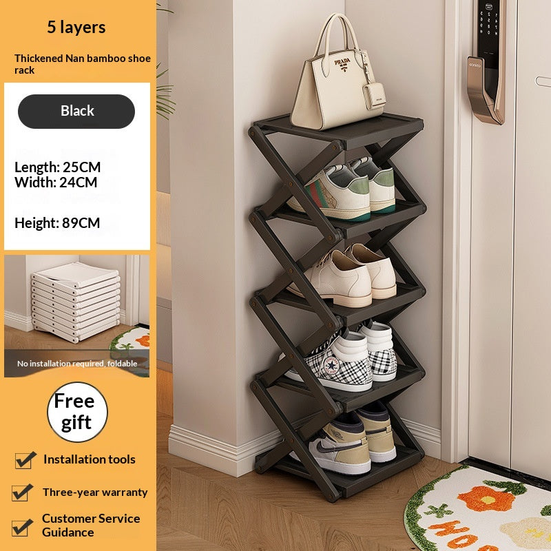 Foldable Shoe Rack for Entryway Space Saving No Assembly Needed