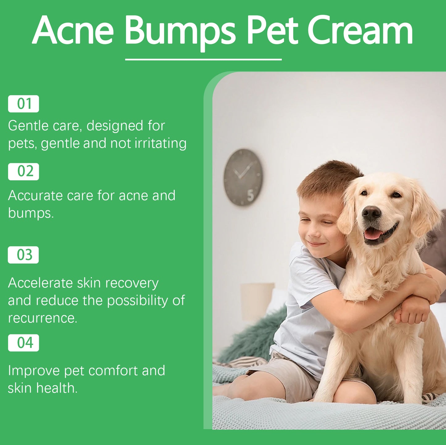 Pet Acne & Bumps Skin Cream for Dogs & Cats - Soothing Skin Relief with Calendula & Ganoderma Extract - Set of 1 Box