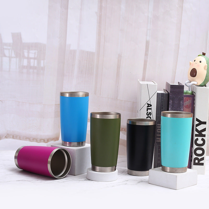 20oz Double-Wall Stainless Steel Car Mug - Vacuum Insulated Drinkware