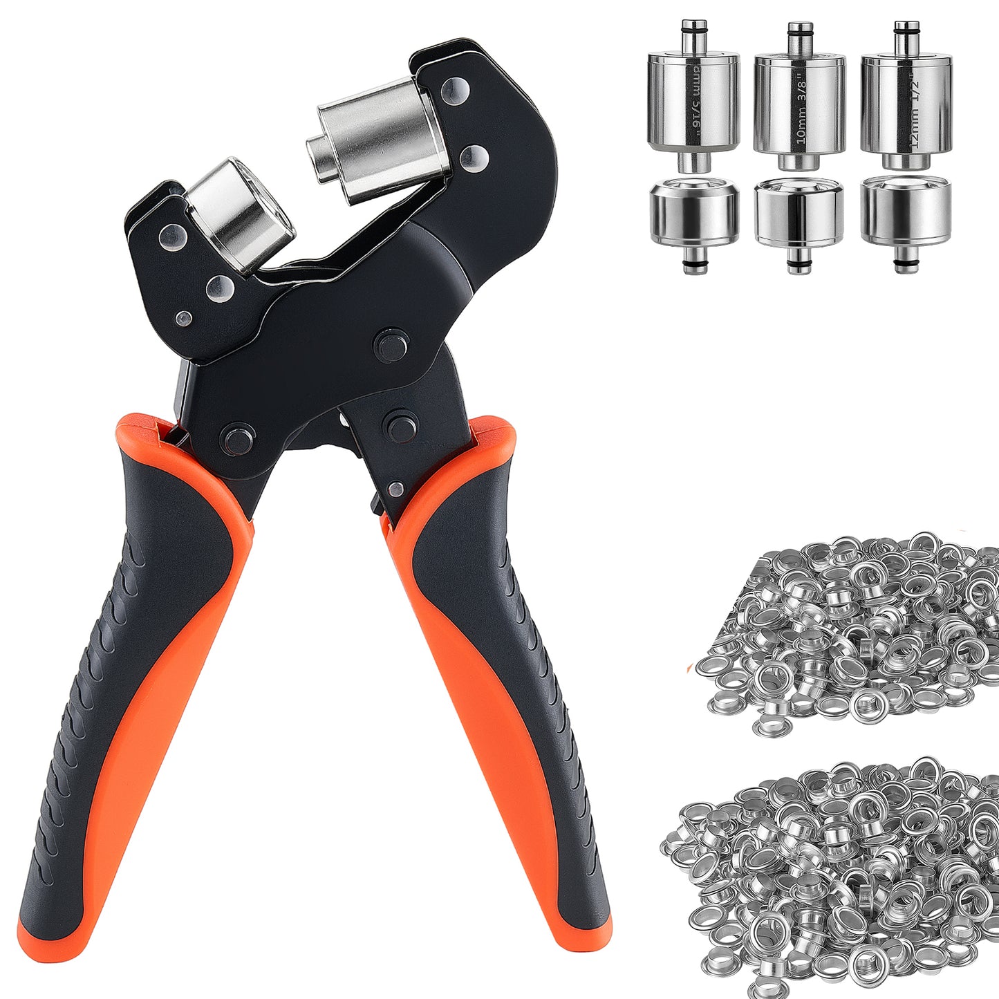 Grommet Tool Kit with Eyelets & Washers for Leather, Tarp, Fabric Crafts