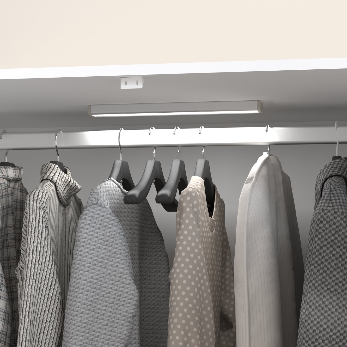4-Door White Wardrobe Closet with Mirror & LED Lighting