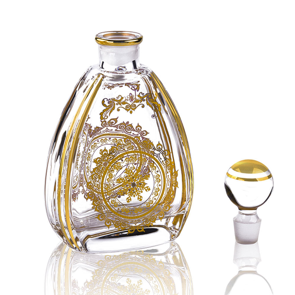 Lux Glass Perfume Bottle with Gold-Stamped Paper, Elegant Home Decor