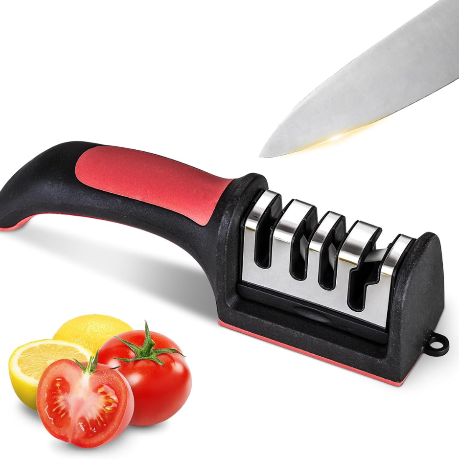 4-in-1 Manual Knife & Scissors Sharpener - Tungsten & Ceramic