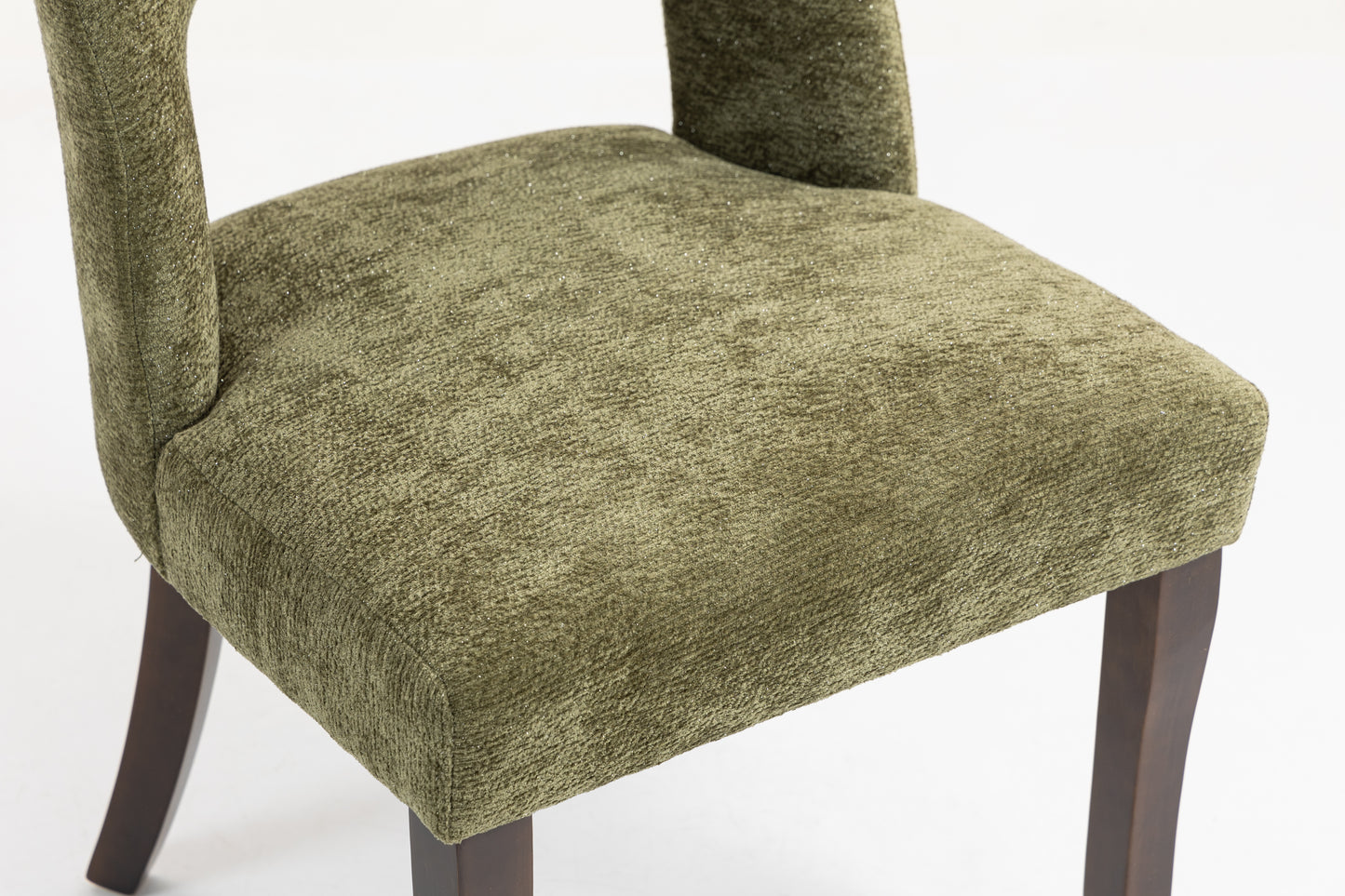 Upholstered Dining Chair Set of 2 - Modern Green Fabric