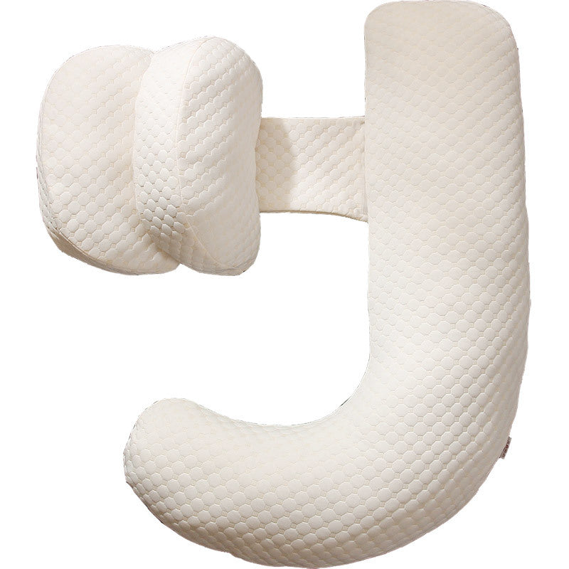Pregnant Women's Multifunctional Side Sleeping Pillow with White Cover