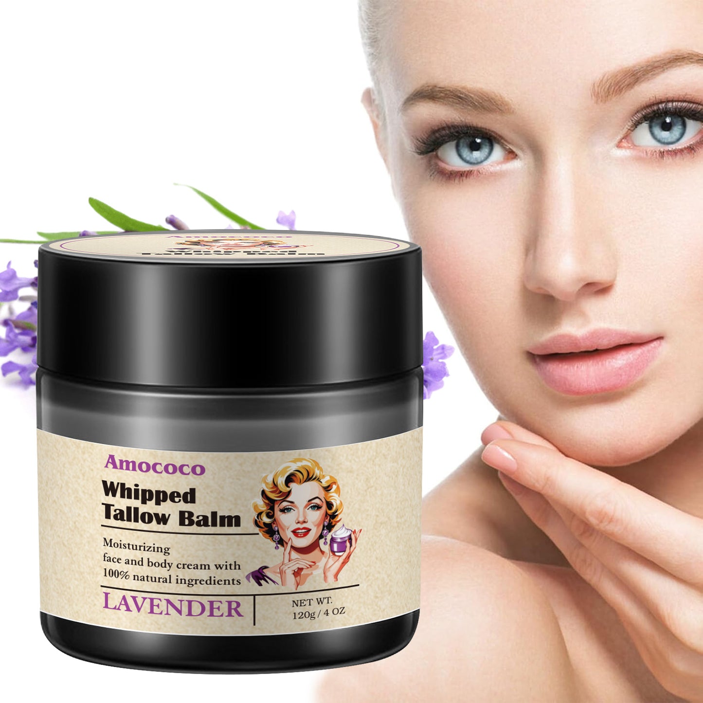 Whipped Tallow Balm with Lavender - Natural Deep Hydration for Face & Body