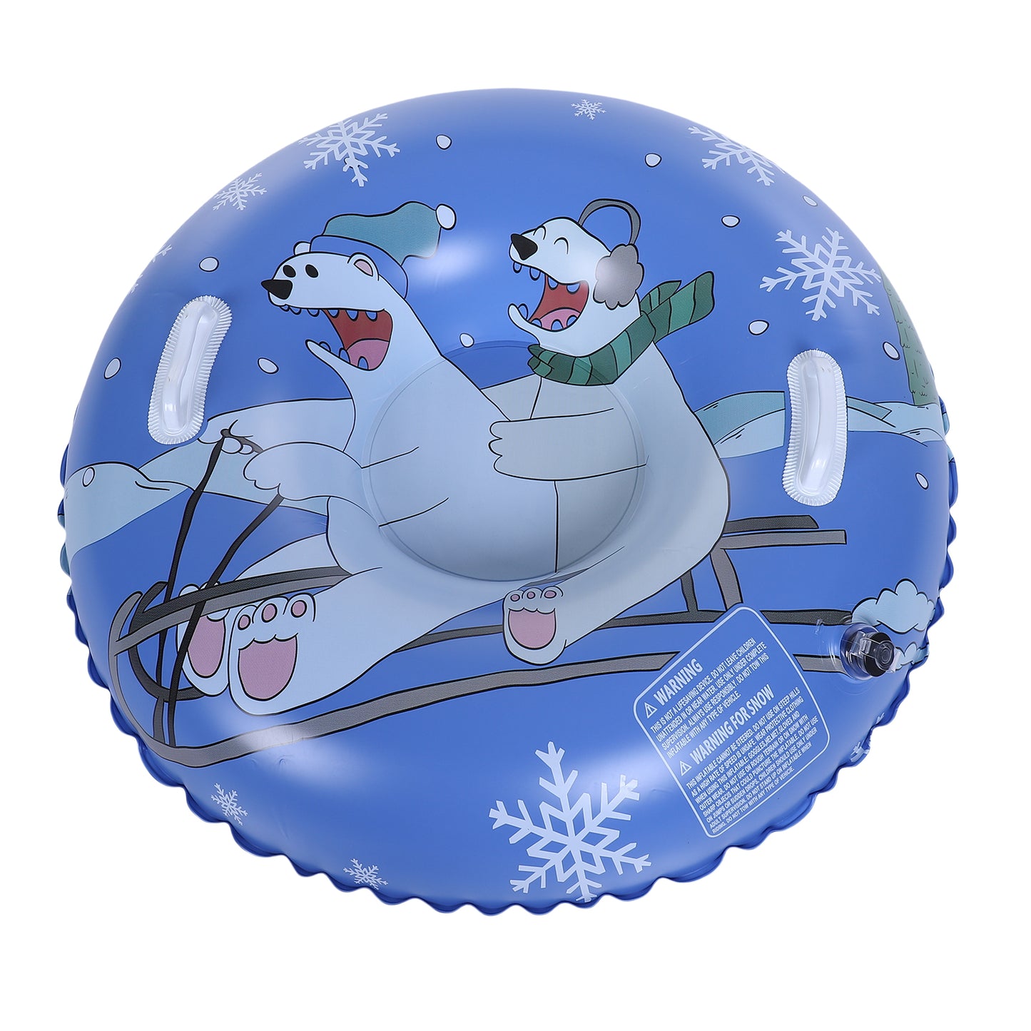 Inflatable Snow Tube Thickened Bottom 36 Inch Kids Sled With Handles