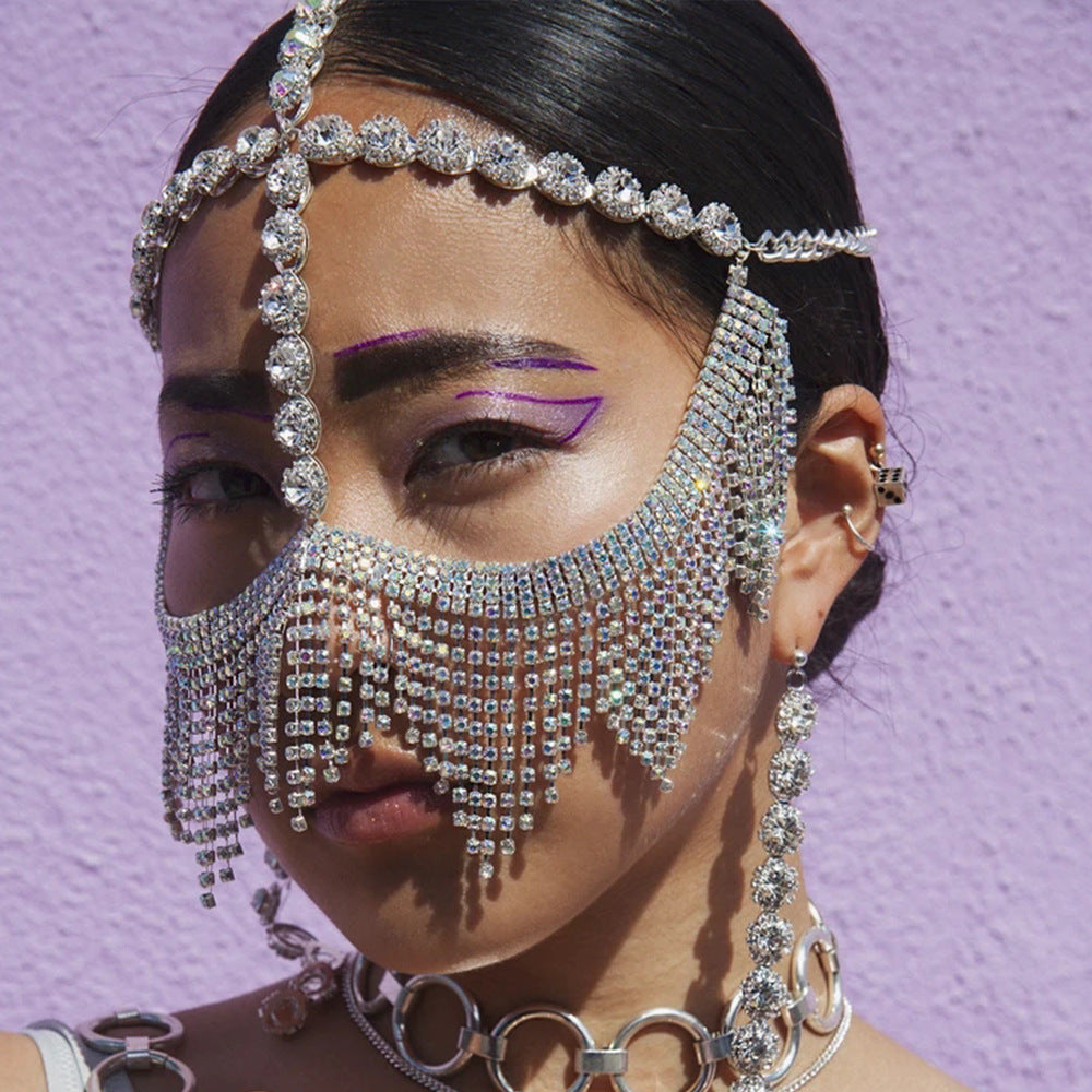 Rhinestone Claw Mask Chain Accessory
