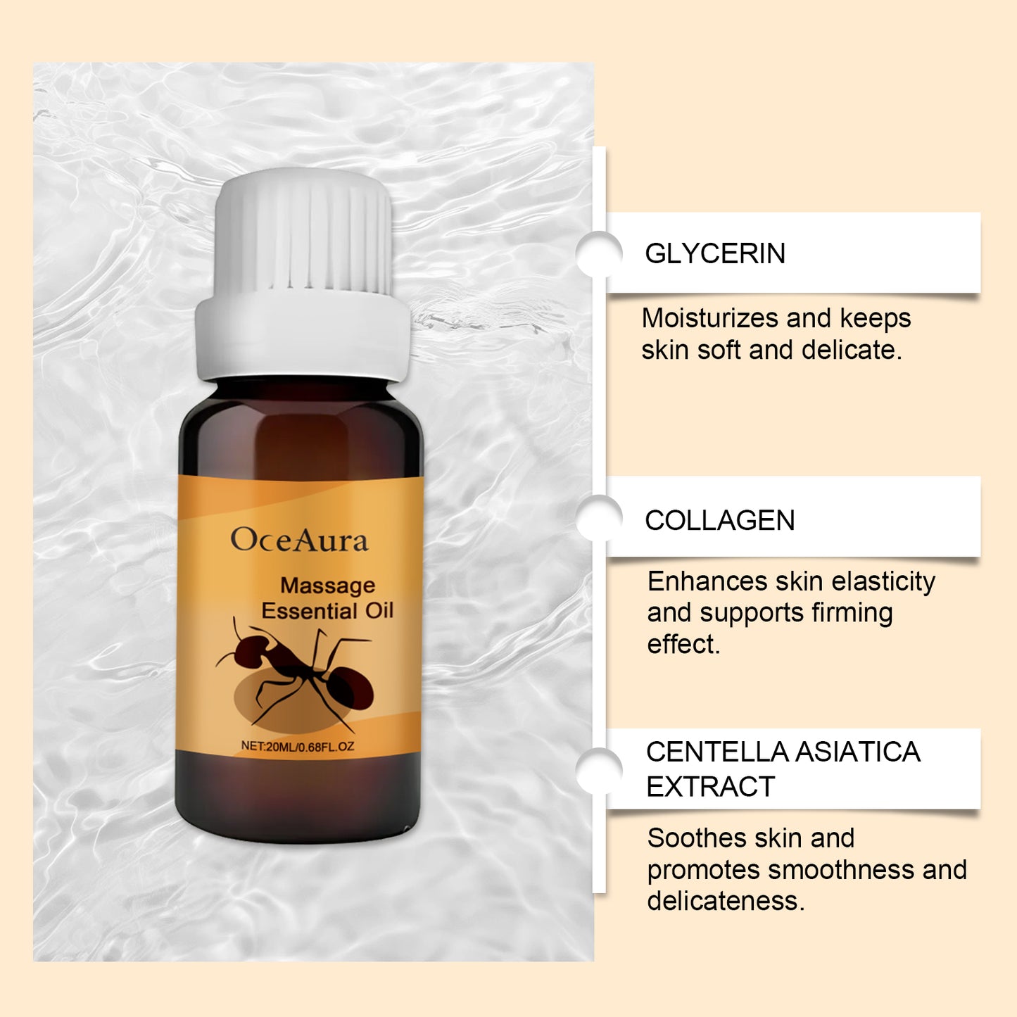 Collagen Skin Massage Oil - Firming & Hydrating Body Treatment 20ml