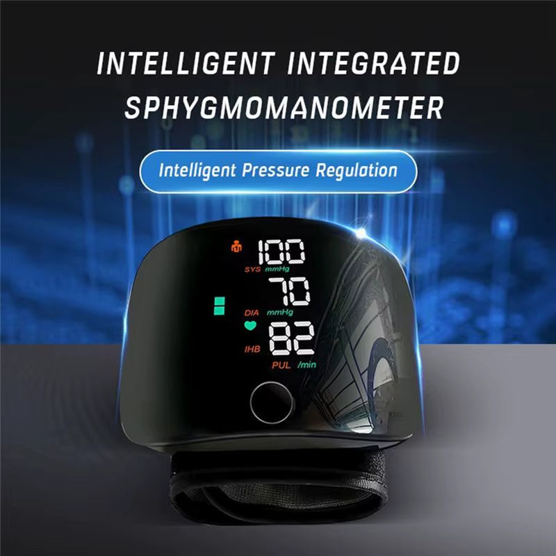 Rechargeable Blood Pressure Monitor Wrist Cuff with Touch Screen Home Healthcare