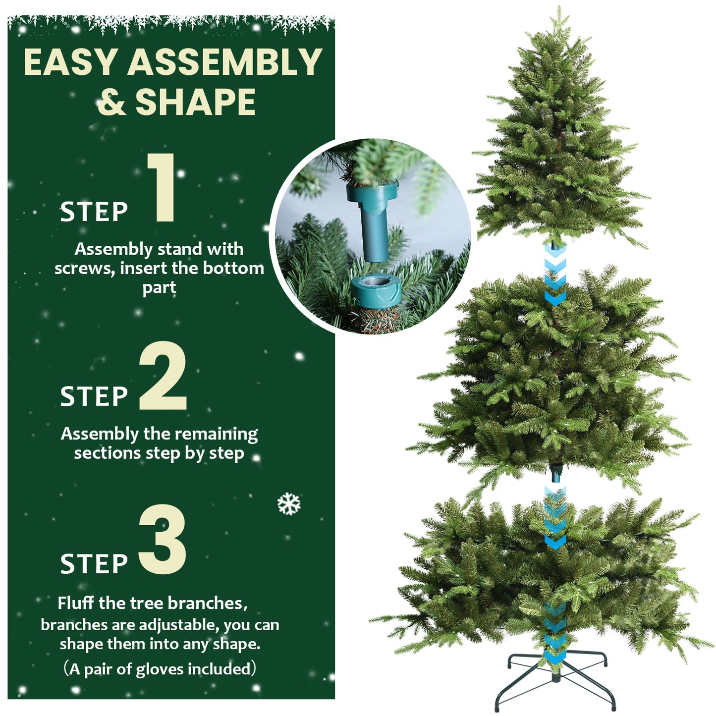 7ft Electric Flux Artificial Christmas Tree - PE/PVC Mixed