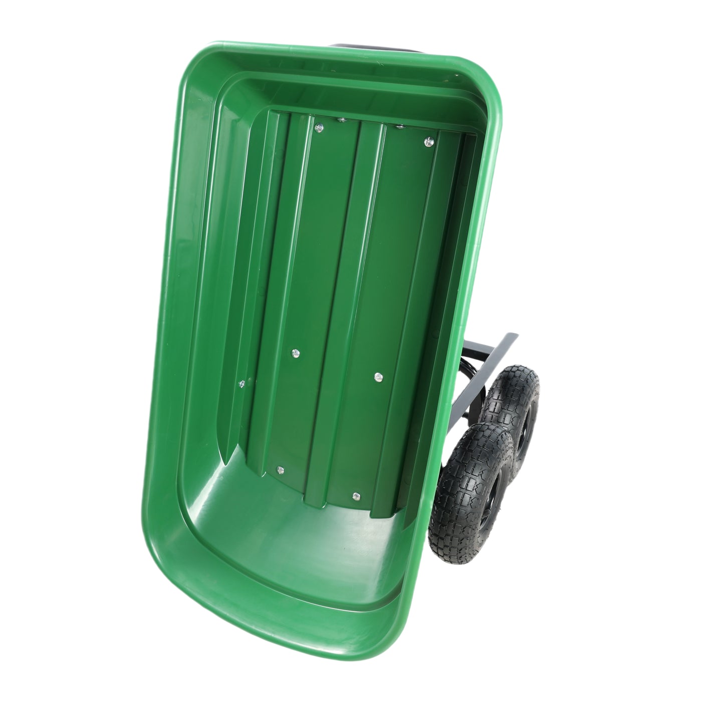 Folding Garden Dump Cart with Steel Frame 10 Inches Green Capacity 220lbs