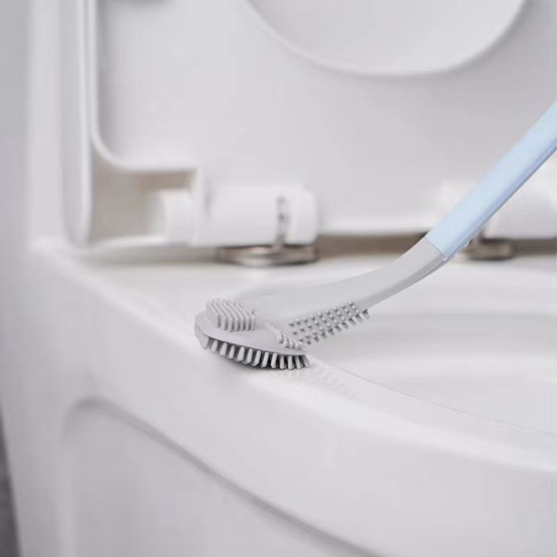 Silicone Non-Dead Corner Toilet Cleaning Brush Wall Mount Bathroom Tool