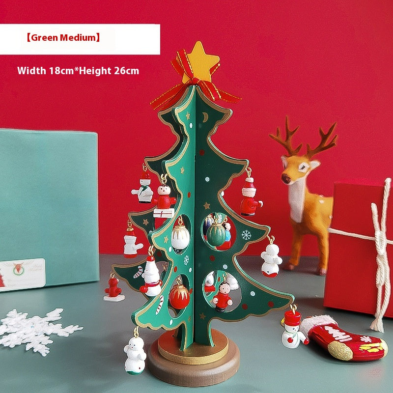 Mini 3D Wooden Christmas Tree Decorations - DIY Holiday Home Decor