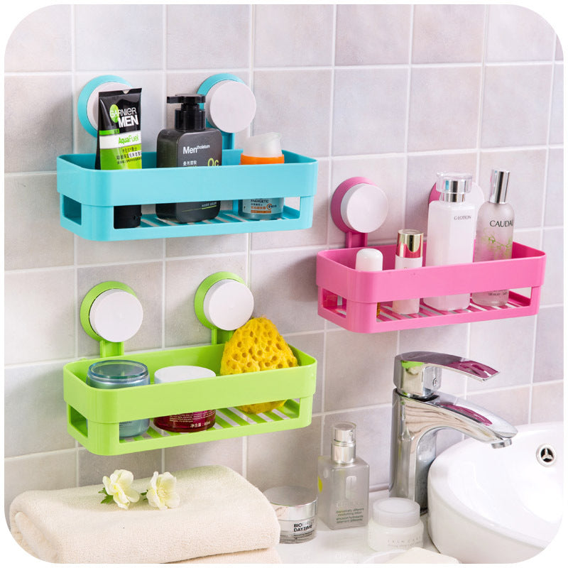 Wall-Mounted Bathroom and Kitchen Storage Rack Punch-Free Space Saver