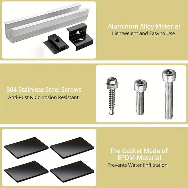 12cm U-Shaped Solar Panel Mounting Rails Bracket Set for PV Modules